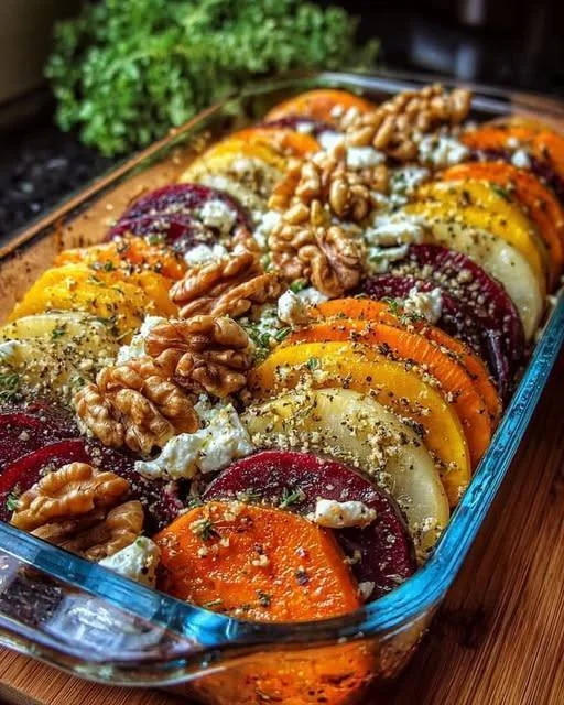 Roasted Beet and Sweet Potato Bake